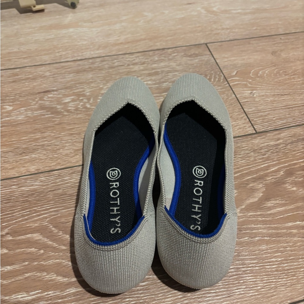 Rothy's Round Toe Flat Gray Grey Birdseye - Retired Color - Slip-on, washable